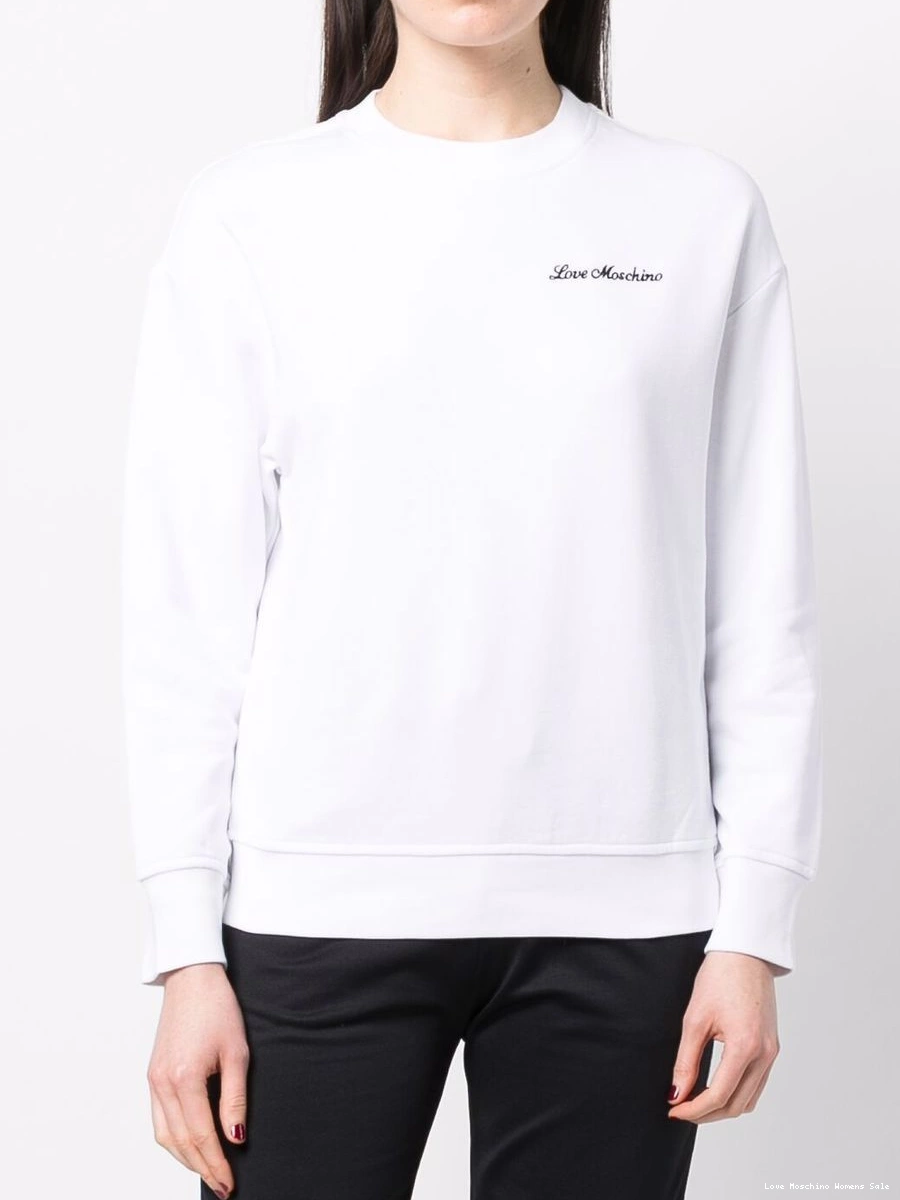 Cheap Women Moschino crew sweatshirt heart-detail Love neck 0331